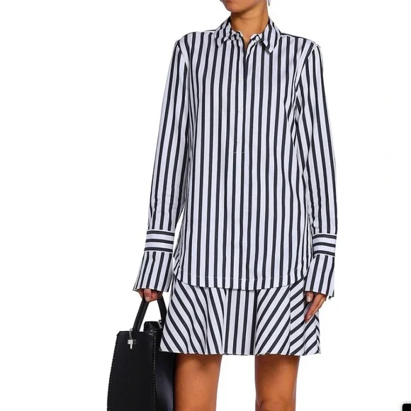 equipment striped shirt dress Equipment Daphne Dress Bright White/Eclipse S